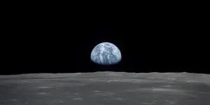 Photo of the Earth taken from the Surface of the Moon